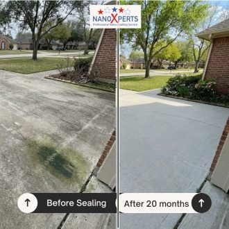 nanoxperts before and after 18 months sealing driveway