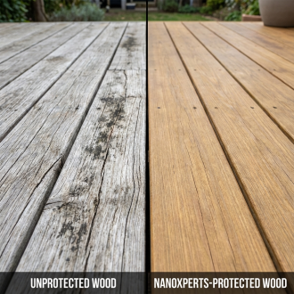 wood after 12 months sealed unsealed